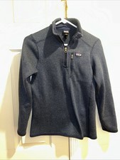 Patagonia Jacket Youth Large Sweater Fleece Pullover 1/4 Zip Blue Polyester