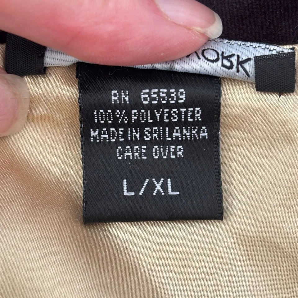 Jones New York 女式黑色丝绒长袍 L 码 XL 全长裹身 — 第 4/4 张图片