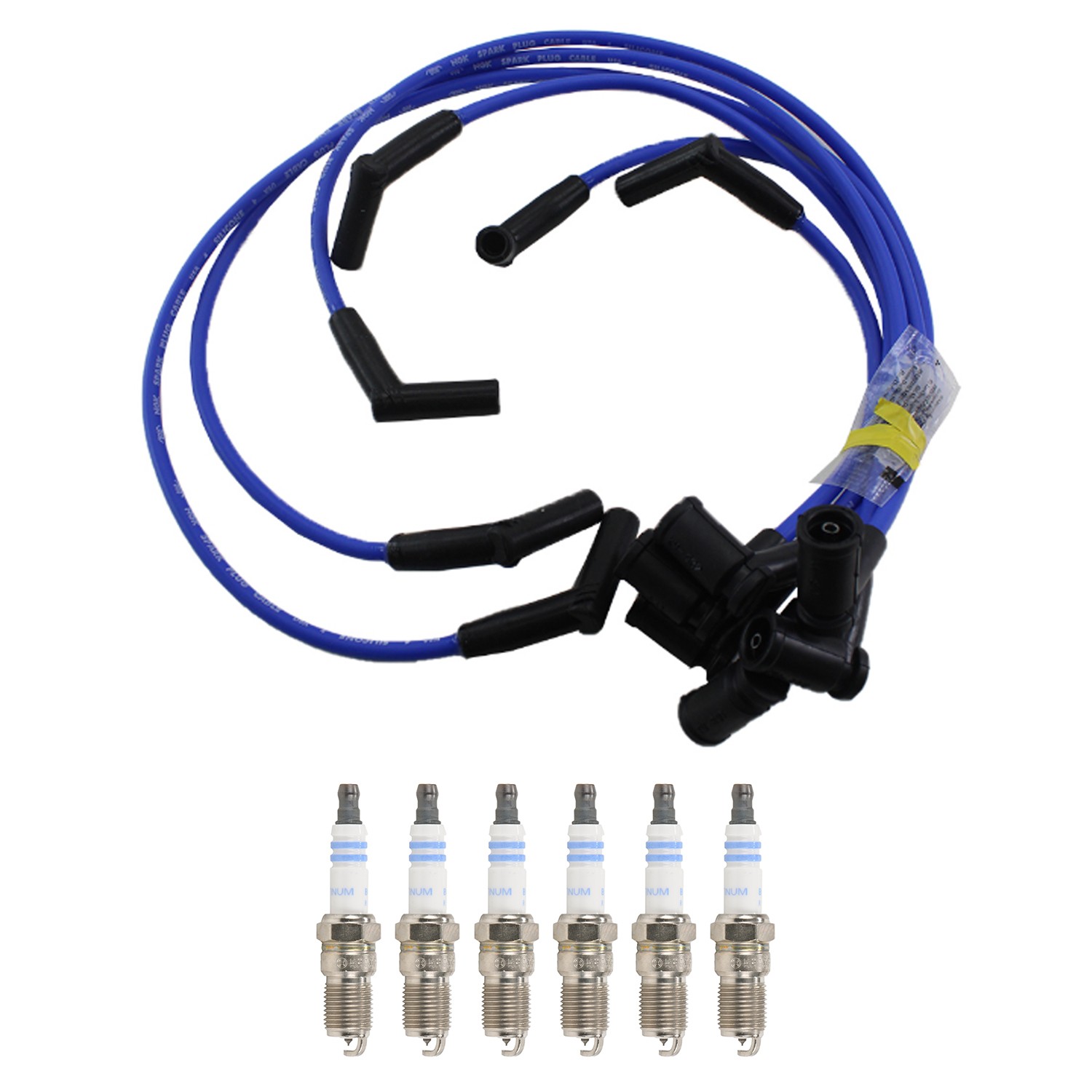 NGK Wire Set  Bosch 6 Platinum Spark Plugs Kit for Sable Taurus 3.0L V6 OHV FWD