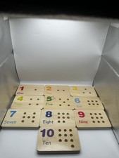 Montessori Wooden Number Puzzle Set with Counting Pegs for Kids