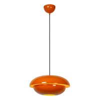 Pendelleuchte Esszimmer Orange Metall Indirekt Ø40 Cm E27 HäNgelampe Wohnzimmer