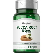 Yucca Root Capsules 1000mg | 100 Count | Non-GMO, Gluten Free | by Piping Rock