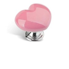 Car Push Start Button, Cute Rhinestones Heart-shaped Decorative 1 PC Pink 2