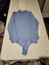 Free People Under It All Women's Size S/M Blue Bodysuit Stretchy