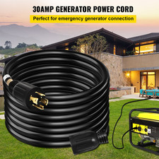 50 FT 30 Amp Generator Extension Cord SJTW 10 AWG 4 Prong, NEMA L14-30P 125/250