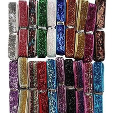 Chenkou Craft 20Yards Assorted Colors 3/8" 10mm Glitter Velvet Ribbon Craft...