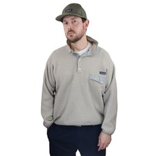 Vtg Patagonia Synchilla Fleece Snap-T Pullover Mens Large Brown Gray USA Jacket