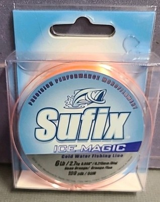 Sufix Ice Magic Monofilament Fishing Line - Neon Orange 6lb 100 Yards FREE SHIP 