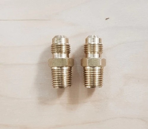 Brass Gas fitting 5-16 Flare Union for 1-4 Taper Thread x 2 - Picture 3 of 4