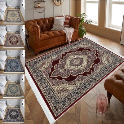 Luxus Blumen Vorleger Klassisch Teppich für Schlafzimmer Flur Läufer Matte Vintage Rug