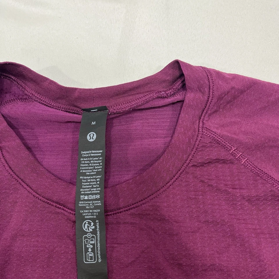 Lululemon Mens Size M Metal Vent Tech Short Sleeve Gym Shirt Purple Magenta - Image 2 of 4