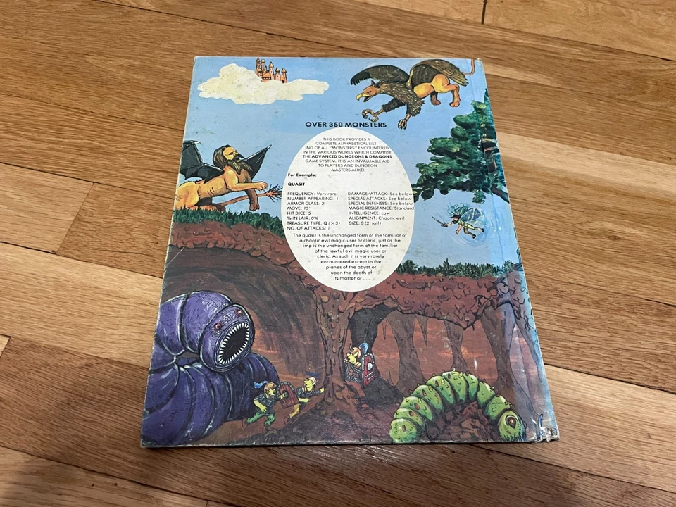 Advanced Dungeons & Dragons: Monster Manual 1e Original Segunda Impresión Logo Lagarto Foto 2 de 4