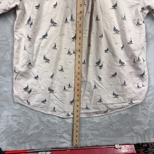 Trader Bay Men’s Tropical Sailboat Print Short Sleeve Button Shirt Size L - Picture 8 of 9