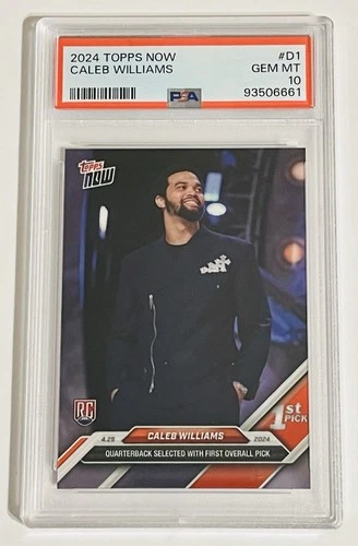 Caleb Williams 2024 Topps Now 1st Overall Draft Pick RC Rookie Card #1 D1 PSA 10