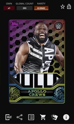 Apollo Crews - Rainbow Relic Iconic - Topps Slam WWE Mystic 25