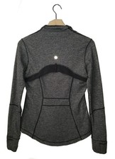 Lululemon DEFINE Jacket Heathered Black Coal Soft Mini Check Vented Size 10