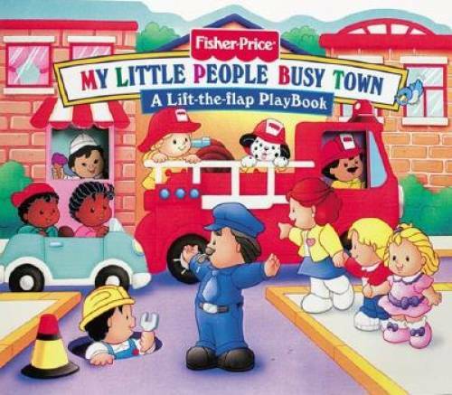 Fisher Price Busy Town Lift the Flap Little People Mini-Fla in Good Condition