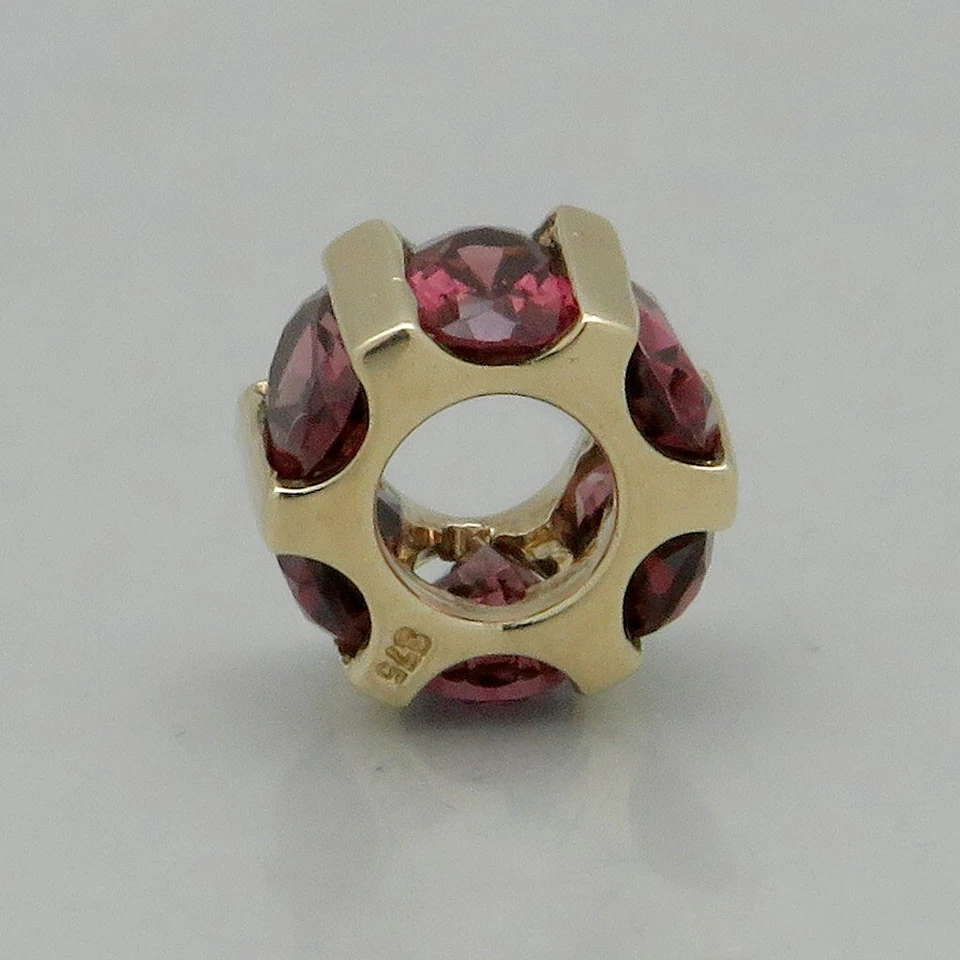 Anhänger Läufer mit Rubellit Besatz in 375/9K Gelbgold - Bild 3 von 4