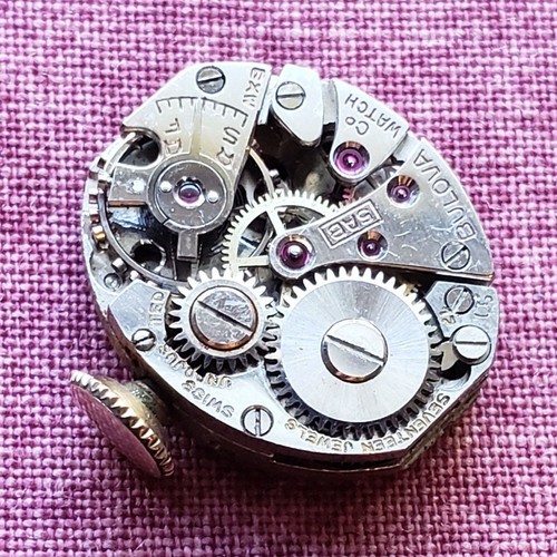 Orologio Meccanico Vintage Bulova 5AB Movimento Quadrante Nero Riparazione Riuso WP2 - Foto 9 di 14
