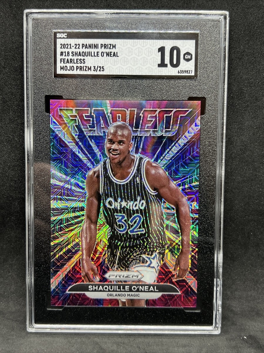 2021-22 Panini Prizm #18 Shaquille O'Neal Fearless Mojo Prizm /25