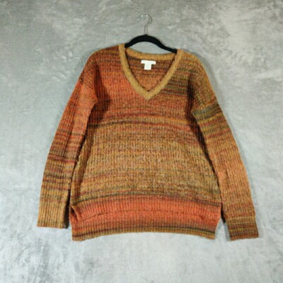 Christian Siriano Sweater Womens Small Orange Multicolor ombré Effect Cabincore