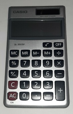 Casio SL-300SV wallet style pocket calculator.