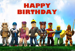 Roblox Personalised Birthday Party Banner Backdrop Background Ebay - roblox theme roblox zoom background