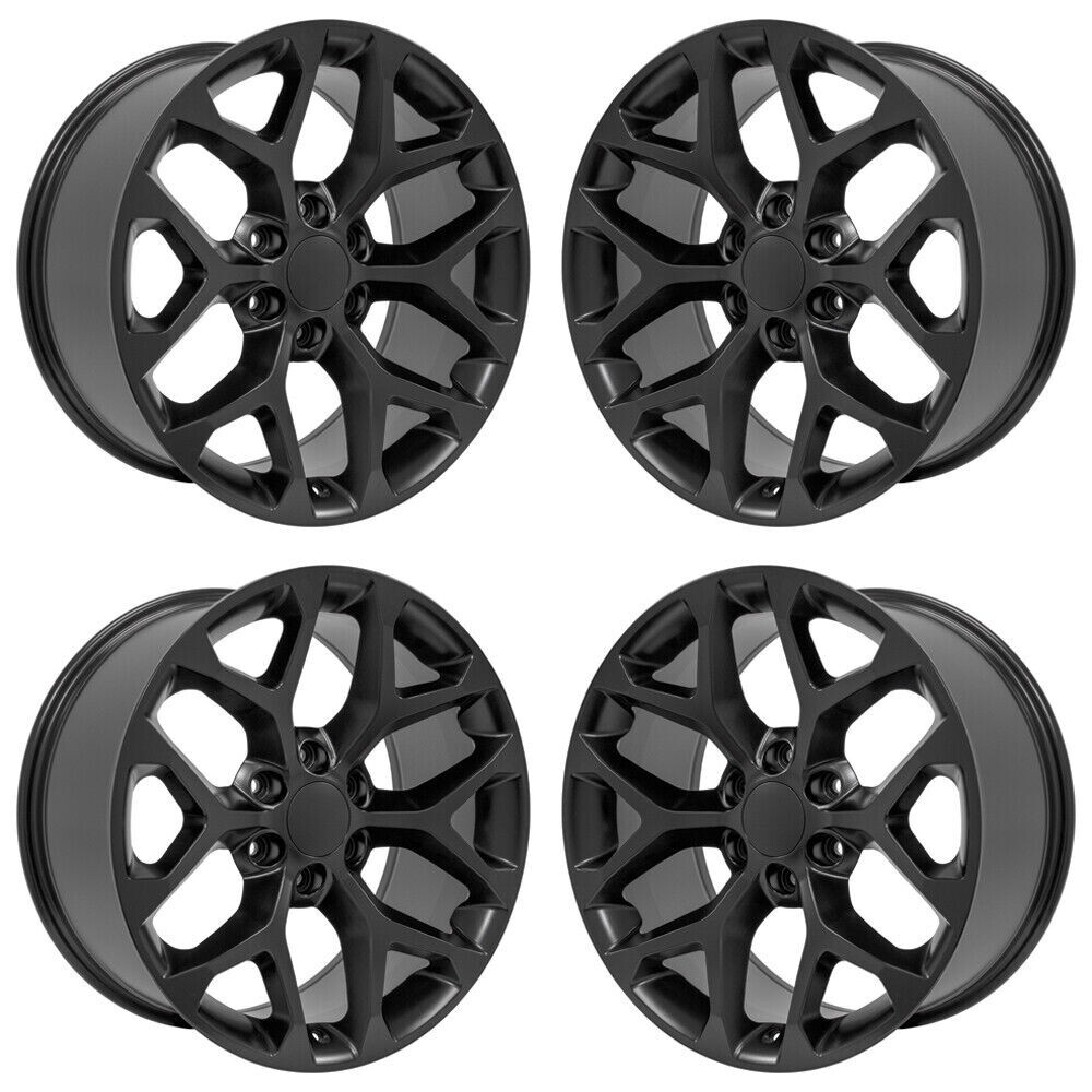 Chevy Snowflake Rim Size 4 NEW - 22x9 Chevy Snowflake Wheels Gloss Black Silverado/tahoe ...