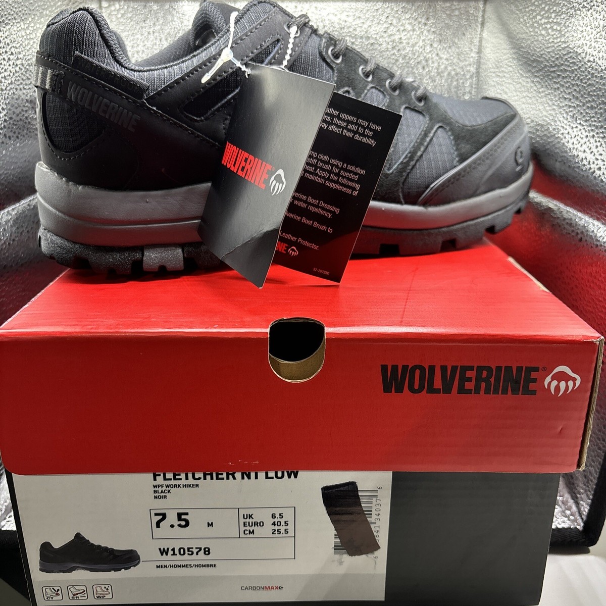 その他 k Wolverine Men's Fletcher NT Low Work Hiker Waterproof Shoe Black