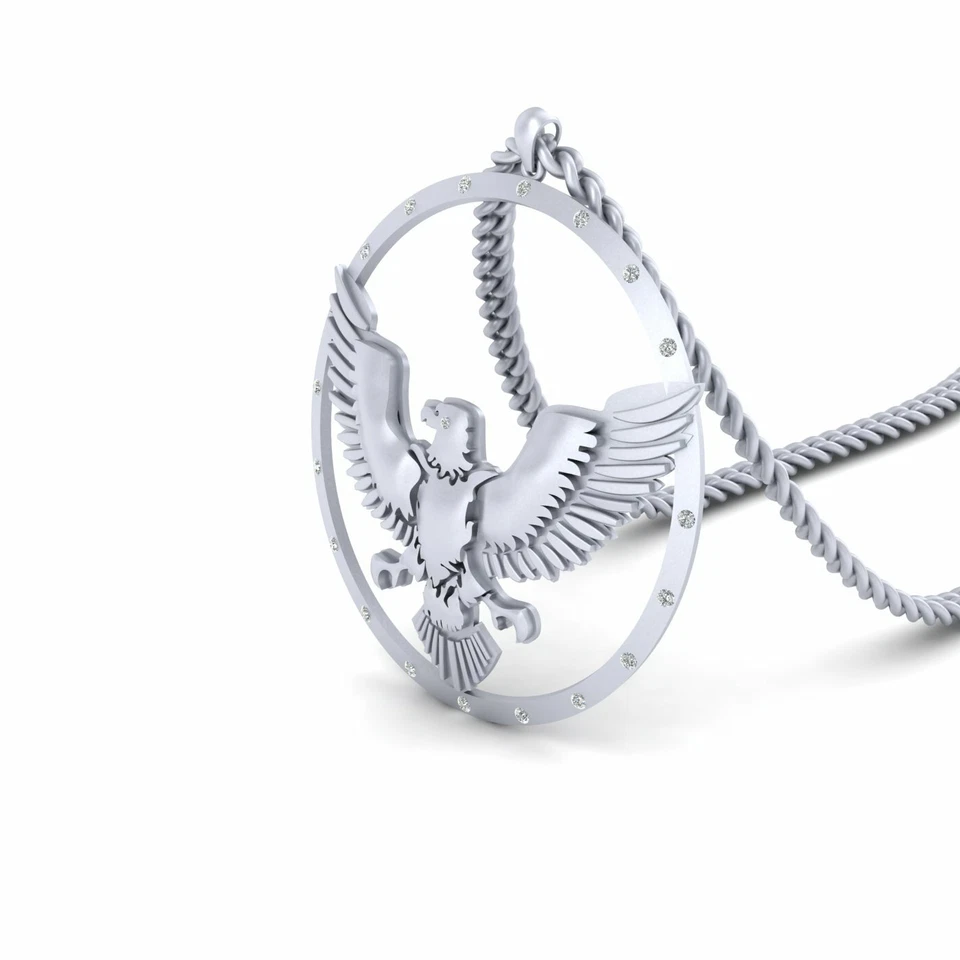 Birds View Eyed Falcon Pendant Eagle Locket Jewelry 925 Sterling Silver - Image 2 of 4