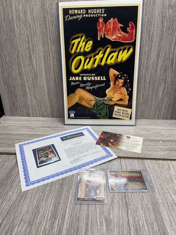 The Outlaw Print Poster Autographed Jane Russell COA 2006 Robert DaGasta