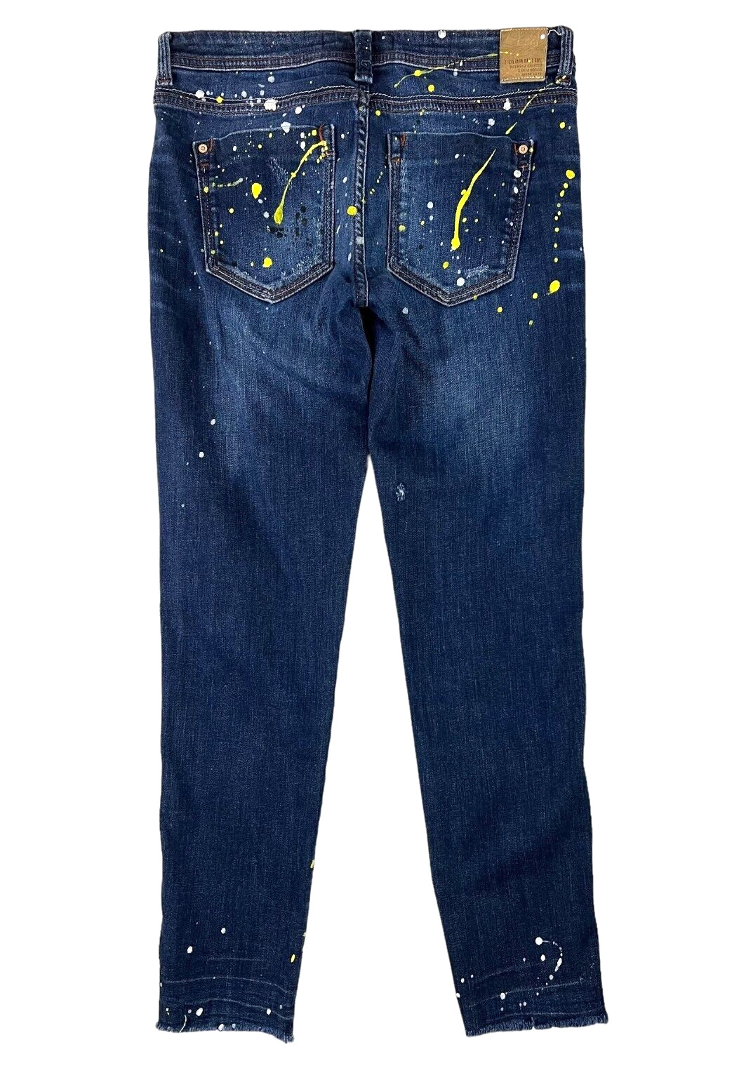 Zara Basic Z1975 Paint Splattered Distressed Skin… - image 2