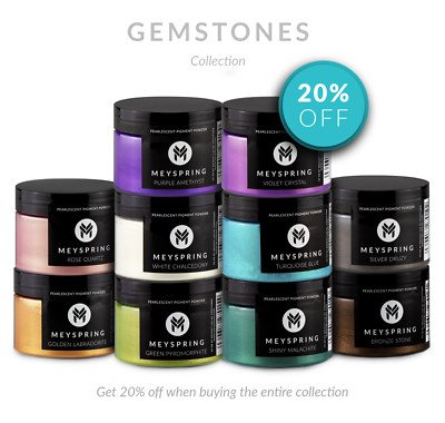 MEYSPRING Gemstones Collection - 10 Pearlescent Pigments for Epoxy Resin - 500g