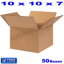 50 - 10x10x7 Cardboard Boxes 32-ECT Mailing Packing Shipping Corrugated Carton