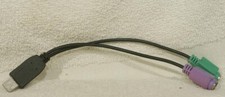 USB 2.0 Male to PS2 2-Port FemaleAdapter Converter for PC Keyboard  Mouse,New