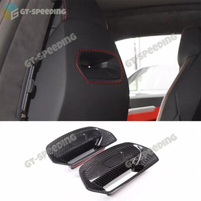 For Lamborghini URUS 2×Real Carbon Fiber Seat Headrest Back Hook Cover 2018-2025