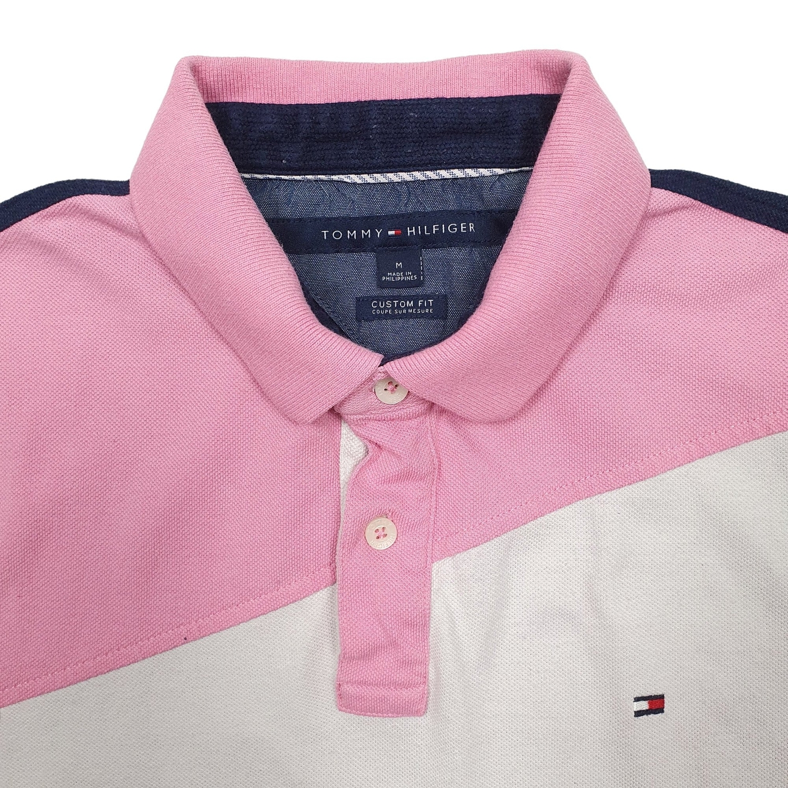 TOMMY HILFIGER Pink Polo Shirt Short Sleeve Cotton Mens M image 3