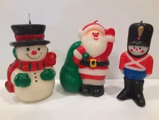 Vintage Candle Compliments by Crowning Touch Christmas Snowman/Santa &  a Guard