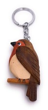 Robin Sweet Bird Noble Wood Handmade Keychain Pendant