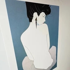 Patrick Nagel Vtg Print Playboy Thirtieth Anniversary Painting 80s Reprint Art
