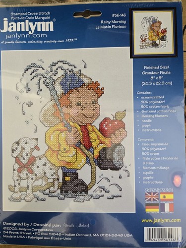 6 Janlynn Cross Stitch Kits Kids/Babies OCEAN DREAMS/RAINY MORNING/PAPERWORK - Photo 6/8