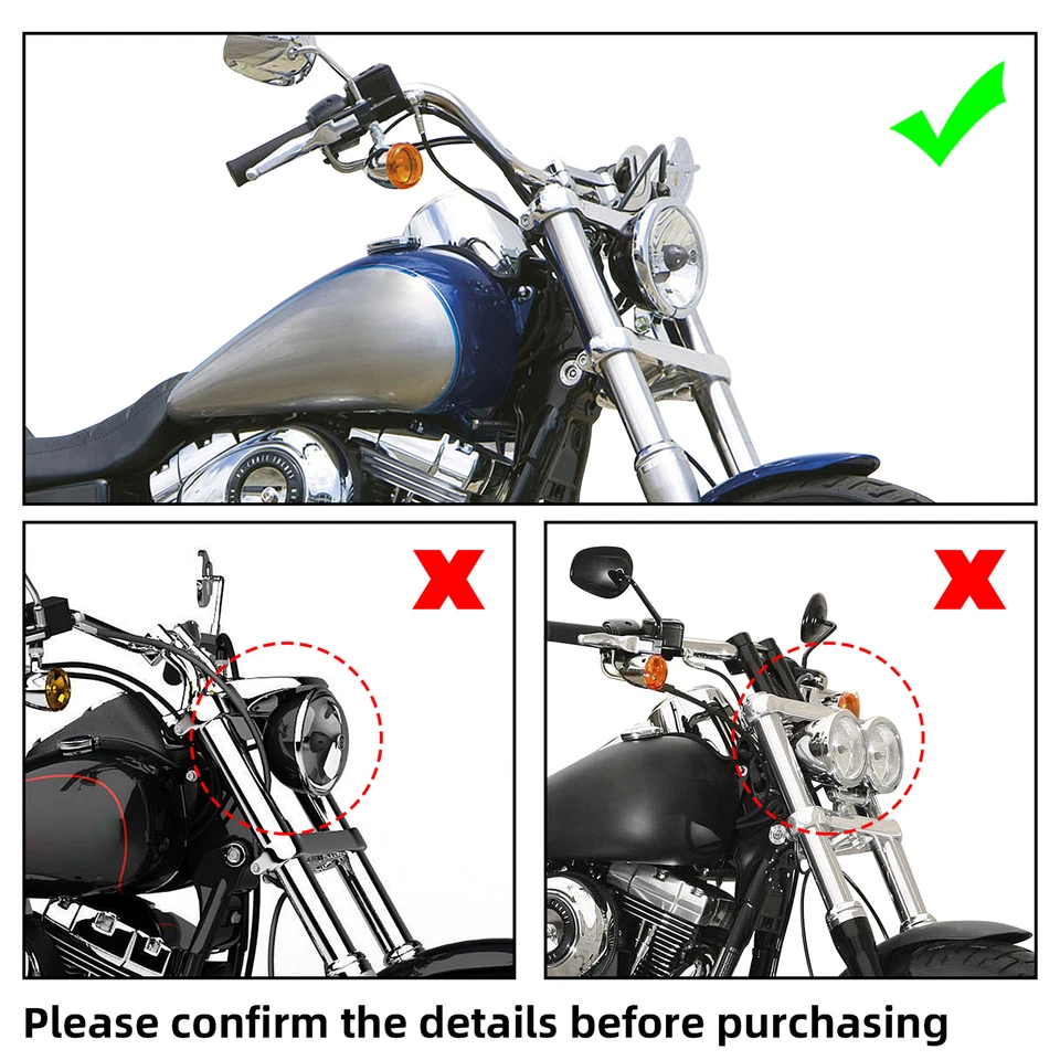 Capa de carenagem de farol preta fosca e para-brisa de fumaça de 15 pol. compatível com Harley Dyna - Imagem 4 de 4