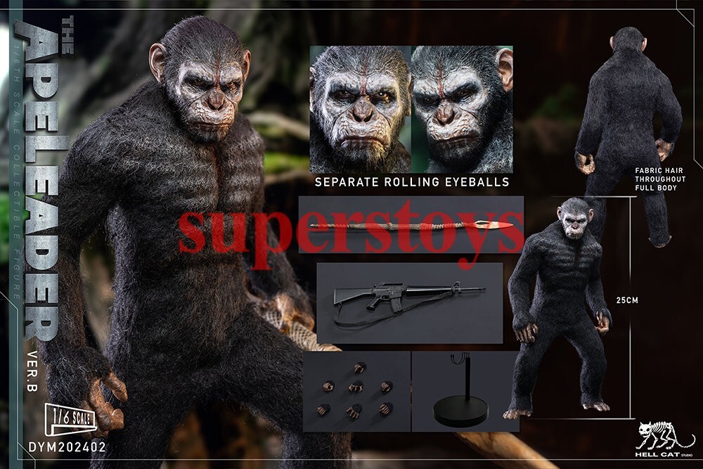 HELLCAT STUDIO APE LEADER/猿の惑星 シーザー 1/6 Hellcat DYM202402B 1/6 Ape Leader Caesar Collectible Action Figure