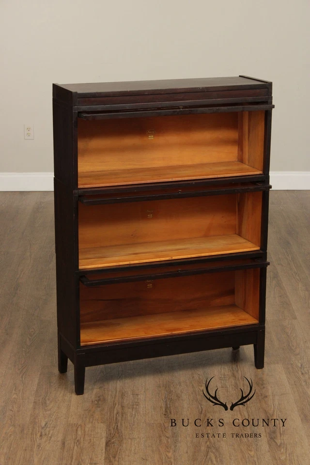 Librería Macey Vintage Caoba Tres Secciones Abogado Foto 3 de 4