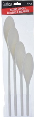 Cooking Concepts White Plastic Mixing Spoons Spoon, 4/Pk