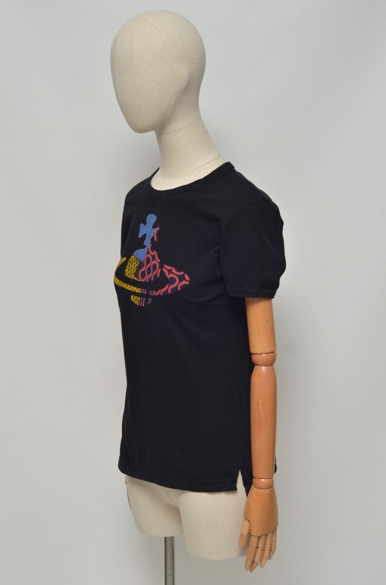 Vivienne Westwood Anglomania Women's Black Cotton Tee Shirt Vivienne Westwood Anglomania Women's Black Cotton Tee Shirt