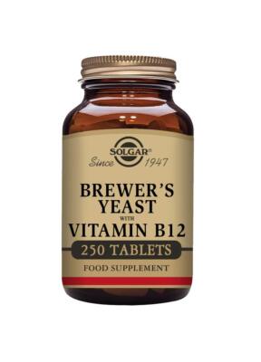 Solgar Brewer's Yeast Tablets 250 Count with Vitamin B12 Vegan Non GMO