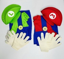 Mario Luigi Youth Costumes Size L Nintendo Mario Brothers 2 FOR PRICE of ONE
