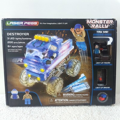 Neu Laser Pegs 18203 Monster Rally Zerstörer Auto LKW - beleuchtet 200 Stück 