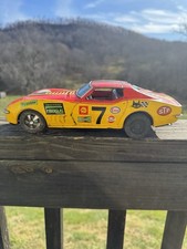 Vintage TAIYO Japan Tin Corvette Racer 7 Works/As-Is Rust, Wear, Issues